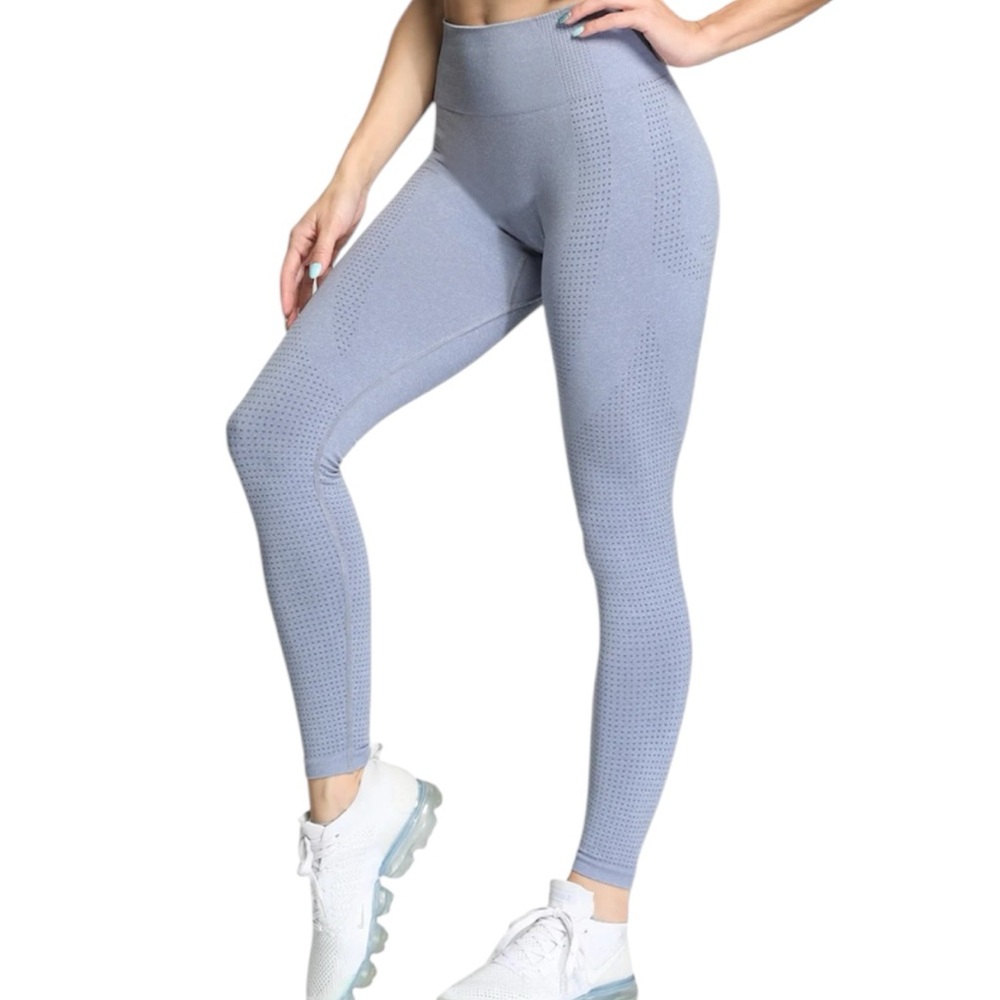Aoxjox Seamless High-Waisted Blue Leggings Size Medium